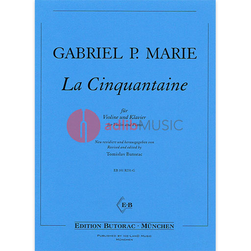 Marie - La Cinquantaine - Violin/Piano Accompanimented edited by Butorac Iceland EB101R231-G