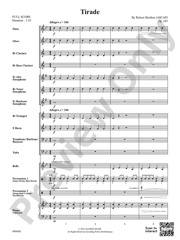 Tirade – Concert Band Conductor Score & Parts (Digital Download)