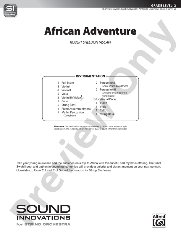 African Adventure – String Orchestra Conductor Score & Parts (Digital Download)