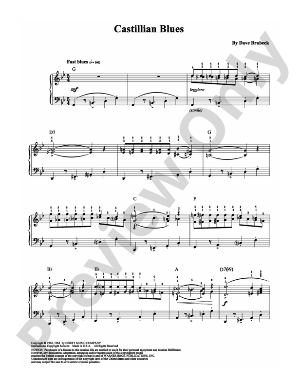 Castilian Blues - Piano (Digital Download)