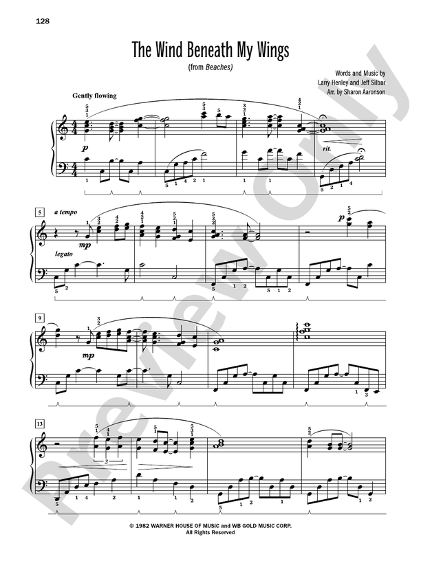 The Wind Beneath My Wings (from "Beaches") - Piano Solo (Digital Download)