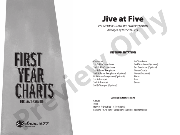 Jive at Five - Jazz Ensemble Conductor Score & Parts(Digital Download)