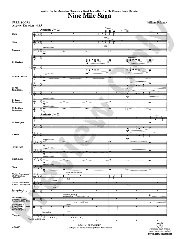 Nine Mile Saga - Concert Band Conductor Score & Parts (Digital Download)