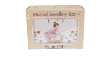 Ballet Jewellery Box Ballerina with Pink Rose Box Rectangular Shaped Large Heirloom