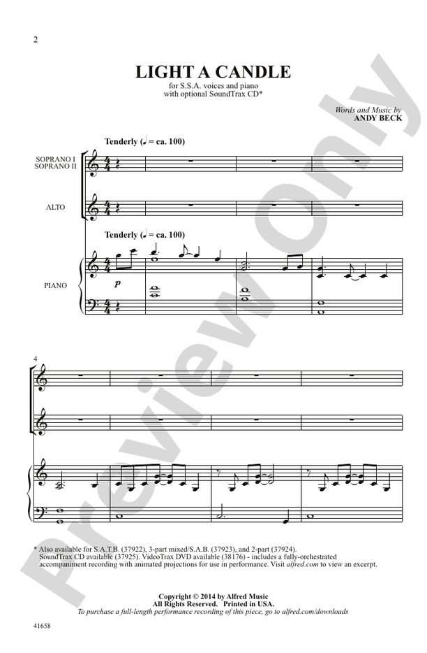Light a Candle – SSA Choral Octavo (Digital Download)