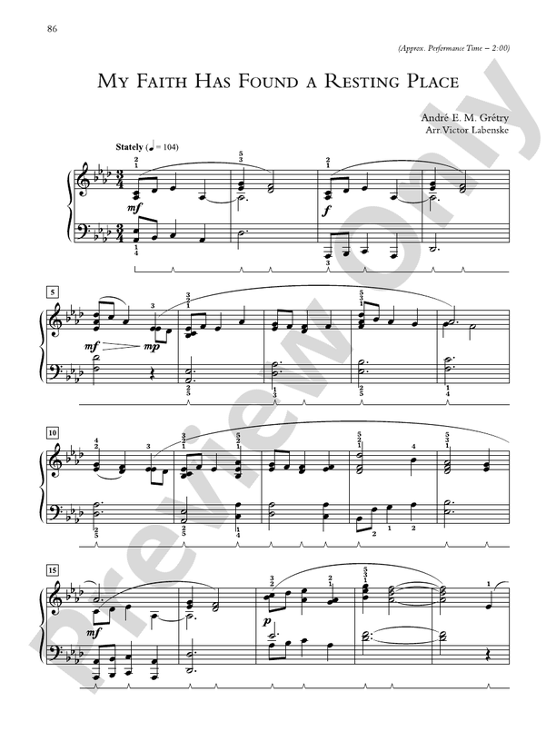My Faith Has Found a Resting Place... - Piano Solo (Digital Download)