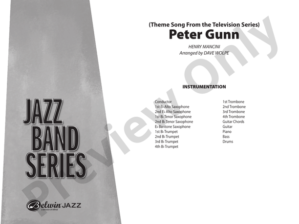 Peter Gunn - Jazz Ensemble Conductor Score & Parts(Digital Download)