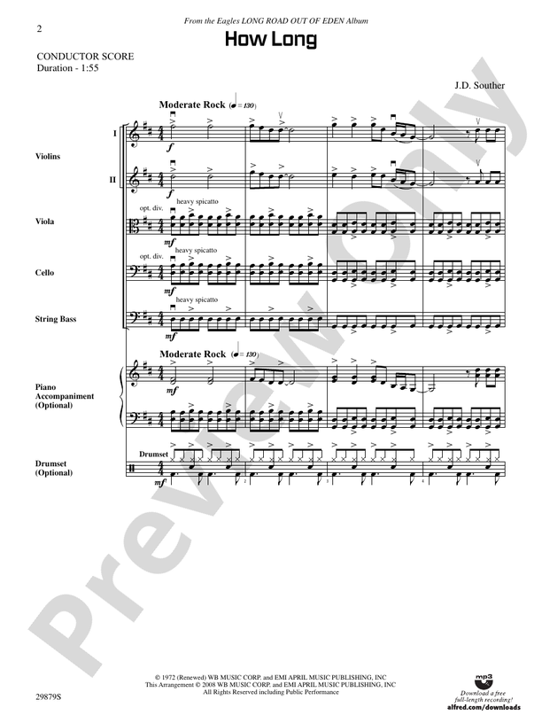How Long - String Orchestra Conductor Score & Parts (Digital Download)