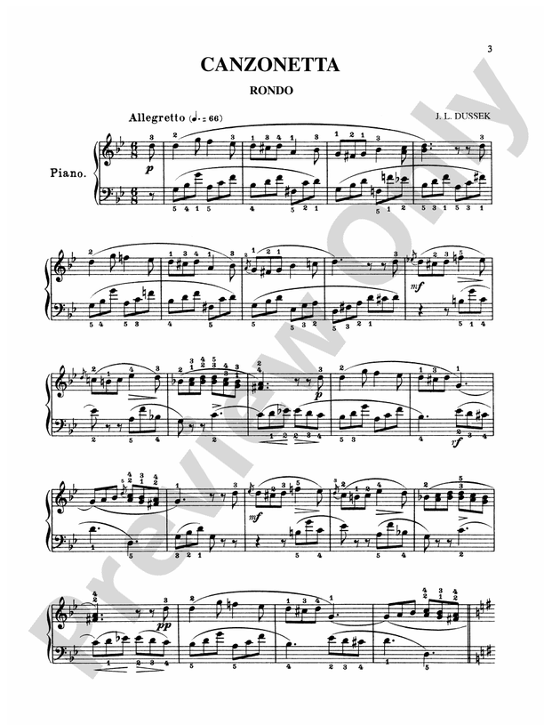Dussek - Six Pieces - Piano Solo (Digital Download)
