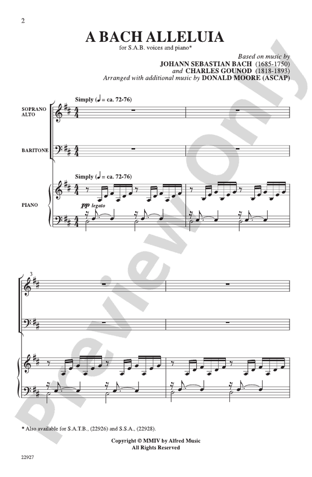 A Bach Alleluia - SAB Choral Octavo (Digital Download)