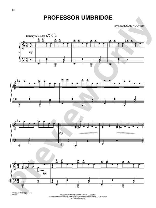 Professor Umbridge (From "Harry Potter and the Order of the Phoenix") - Piano (Digital Download)