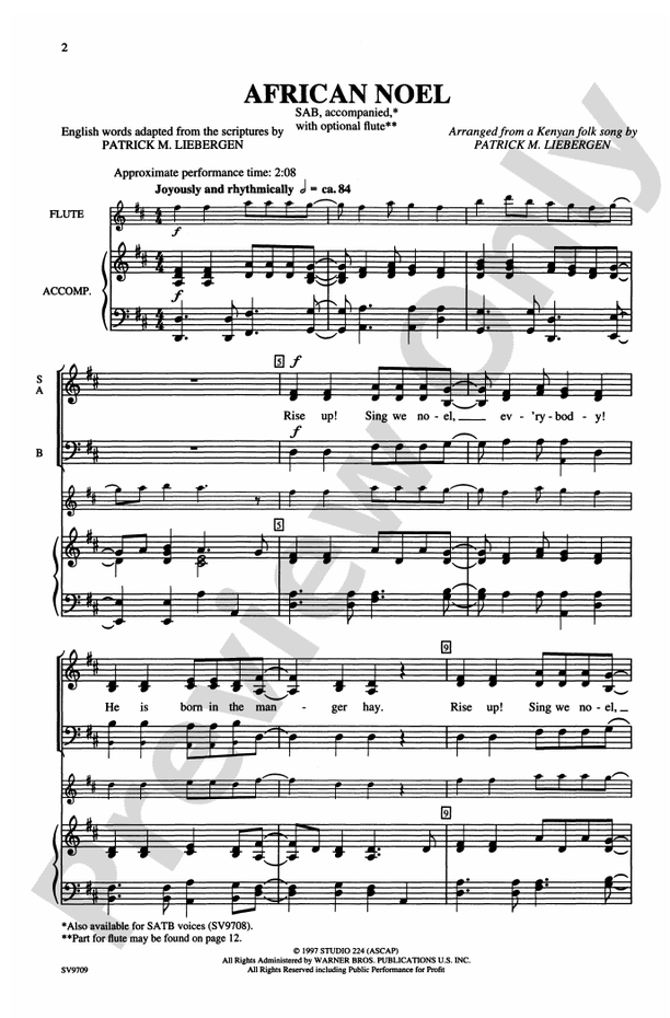 African Noel - SAB Choral Octavo (Digital Download)