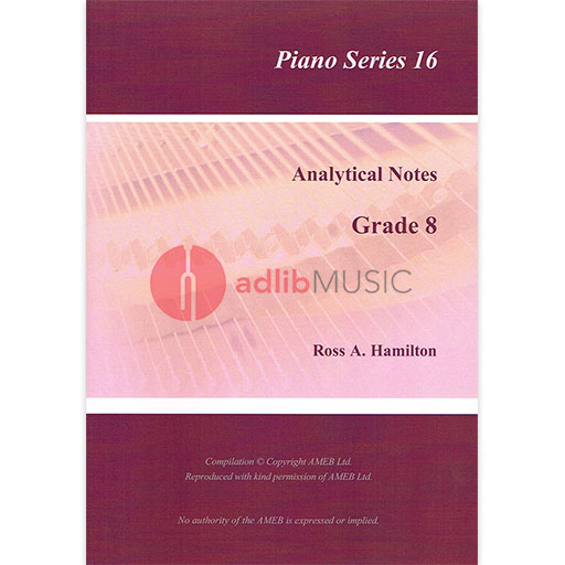 AMEB Analytical Notes Piano Series 16 Gr 8