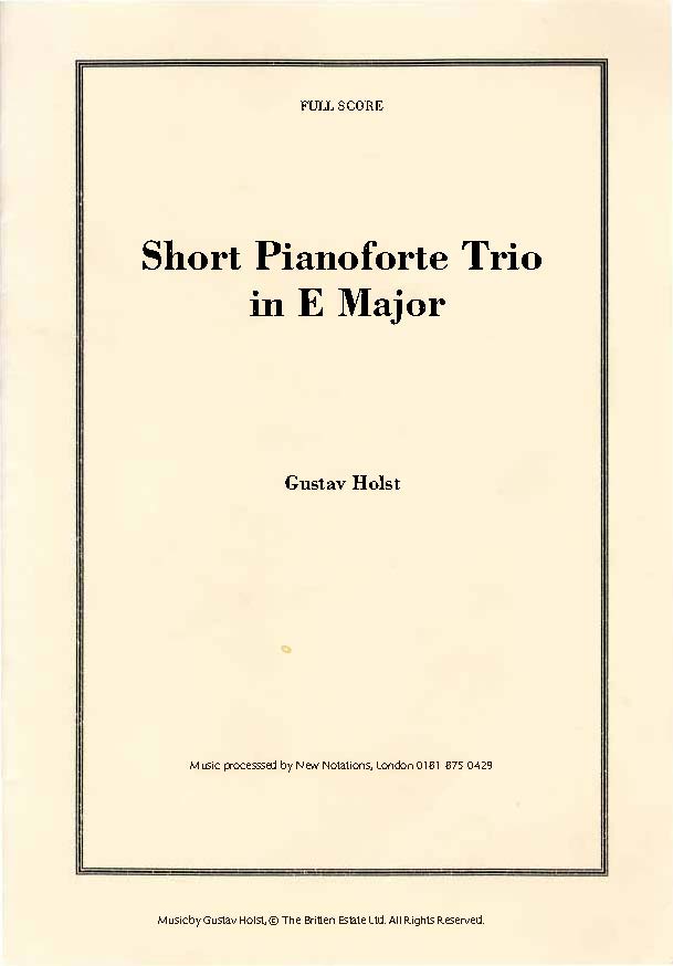 Short Pianoforte Trio in E Major - Piano Trio Full Score (Digital Download)