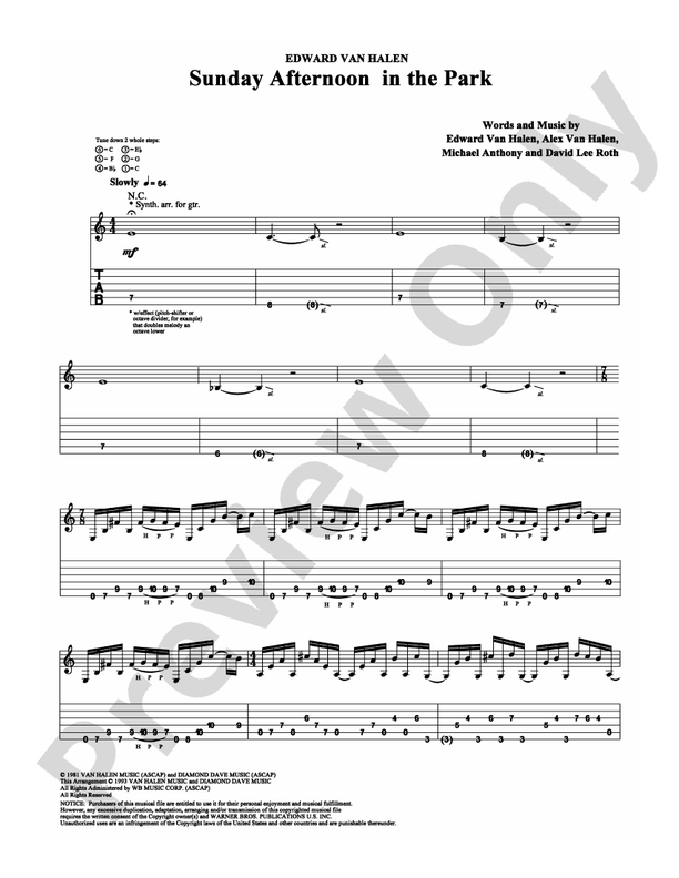 Sunday Afternoon in the Park - Guitar TAB (Digital Download)