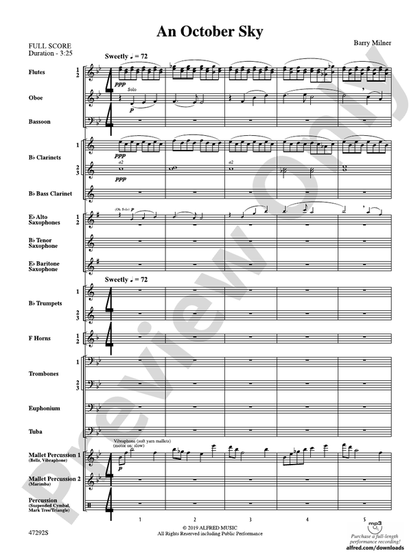 An October Sky - Concert Band Conductor Score & Parts (Digital Download)