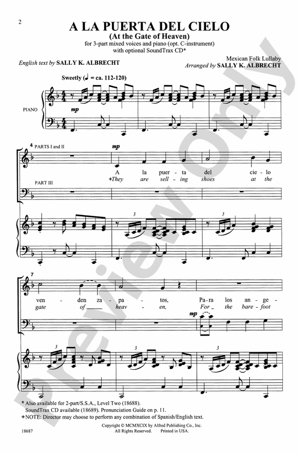A La Puerta Del Cielo - 3-Part Mixed Choral Octavo (Digital Download)