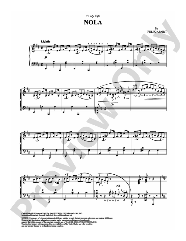 Nola - Piano (Digital Download)