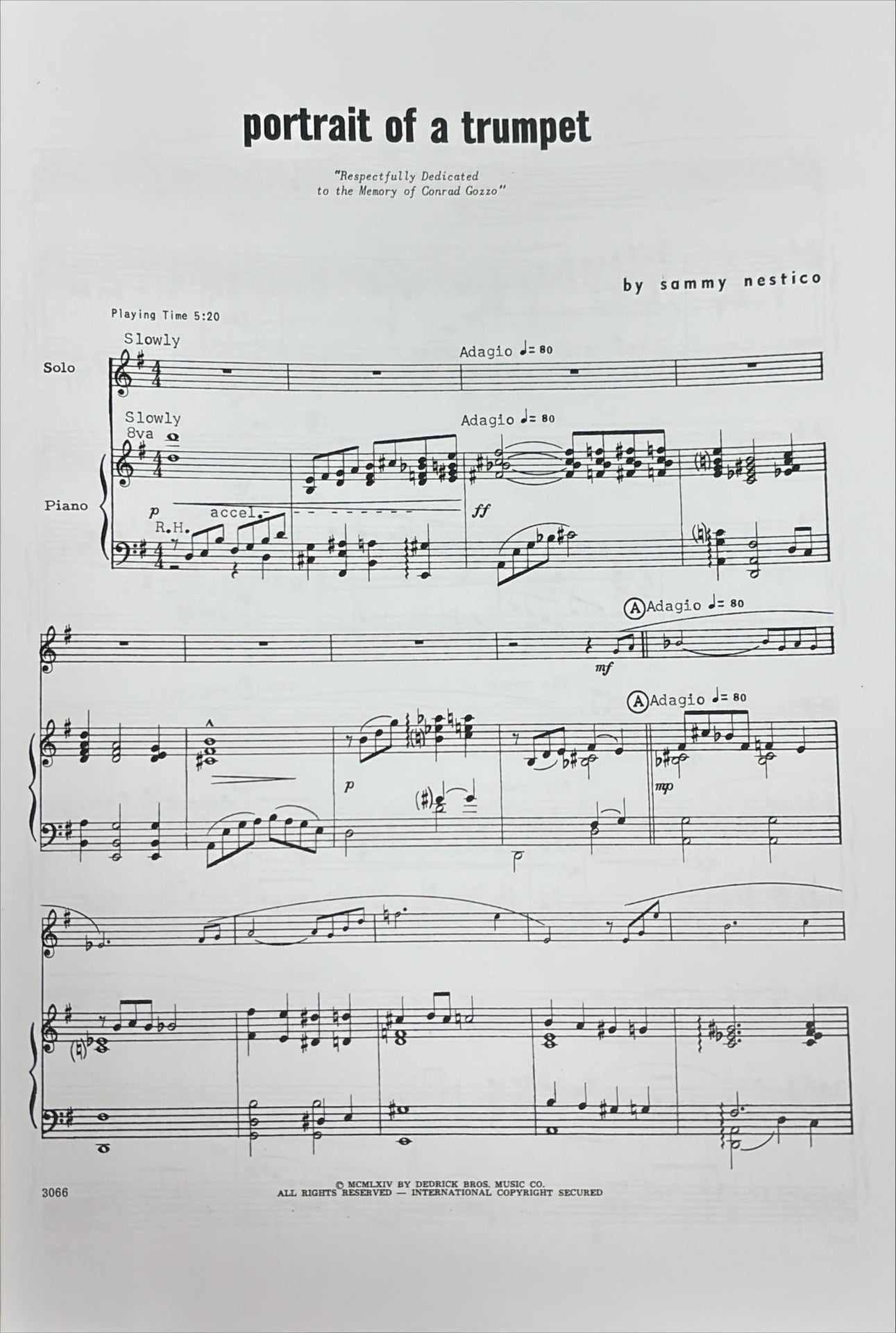 Portrait Of A Trumpet - Sammy Nestico - Trumpet/Piano Accomp KM11870