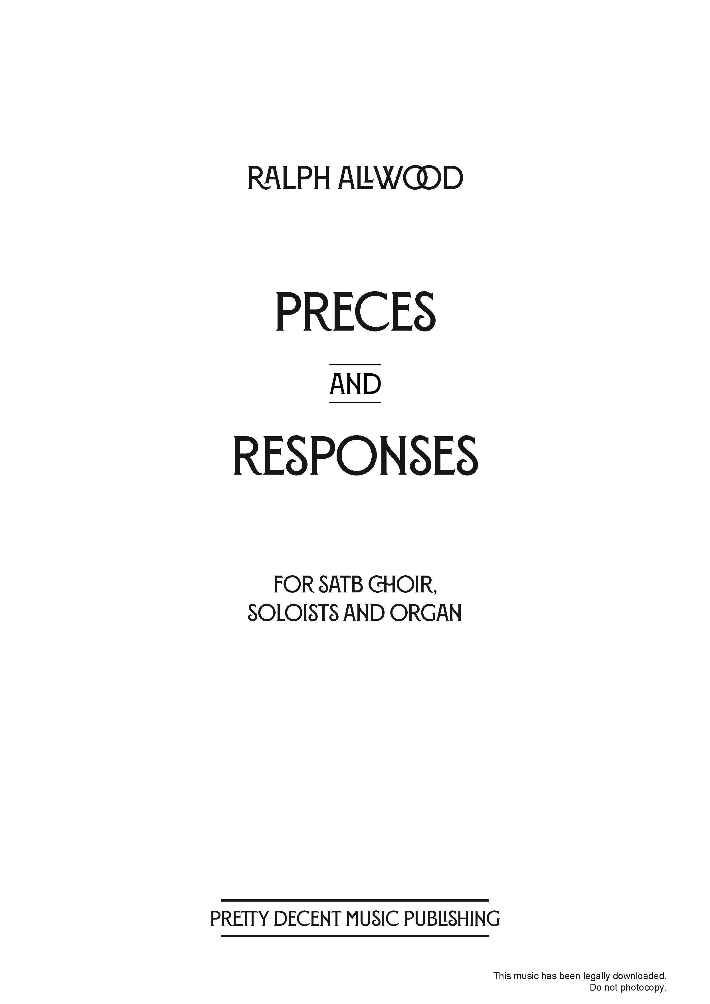 Preces and Responses - SATB/Accompaniment (Digital Download)