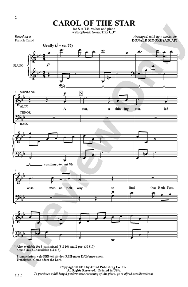 Carol of the Star – SATB Choral Octavo (Digital Download)