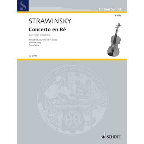 Stravinsky - Concerto in DMaj - Violin/Piano Accompaniment Schott ED2190