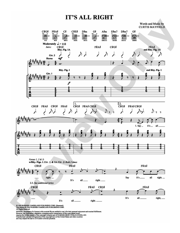It's All Right - Guitar TAB (Digital Download)