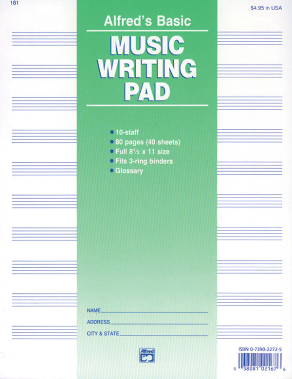 Manuscript Pad 10 Stave