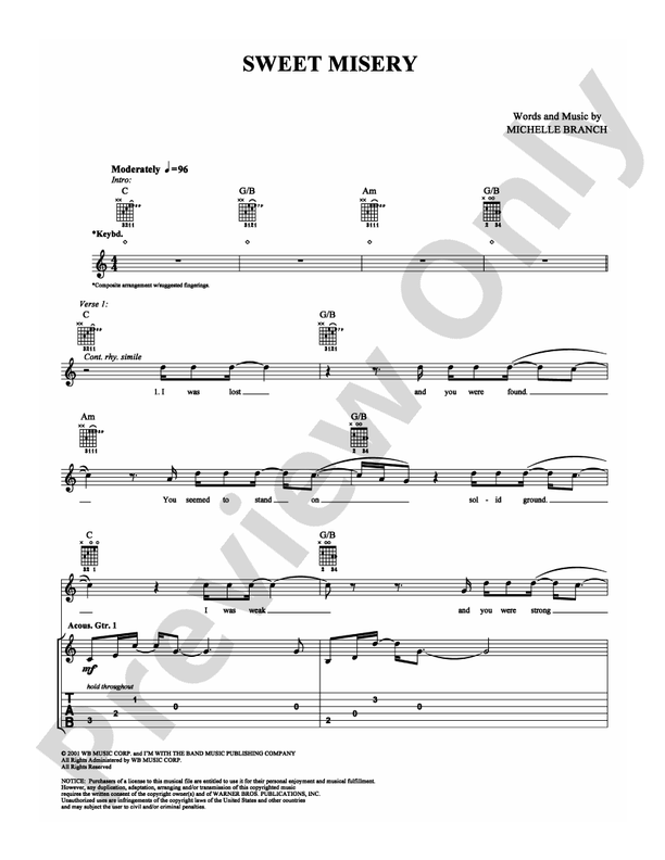 Sweet Misery - Guitar TAB (Digital Download)