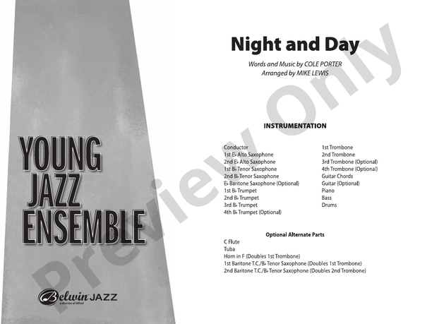 Night and Day (Young Jazz Ensemble) - Jazz Ensemble Conductor Score & Parts(Digital Download)