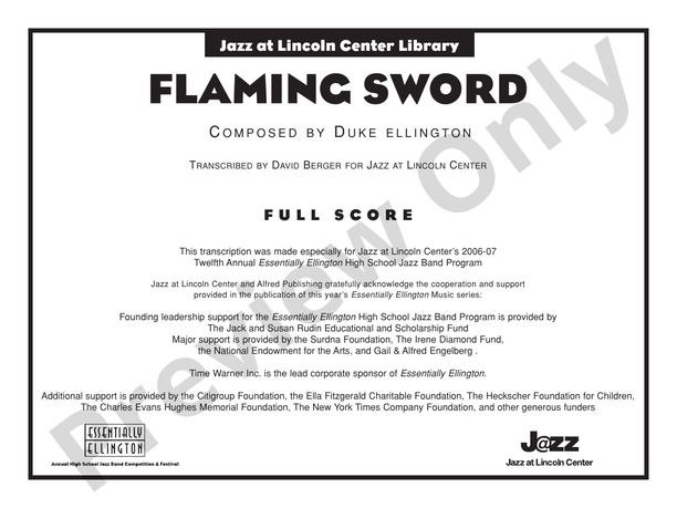 Flaming Sword – Jazz Ensemble Conductor Score & Parts (Digital Download)