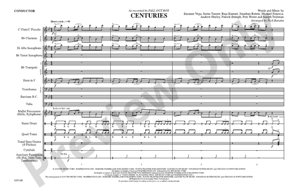 Centuries – Marching Band Conductor Score & Parts (Digital Download)