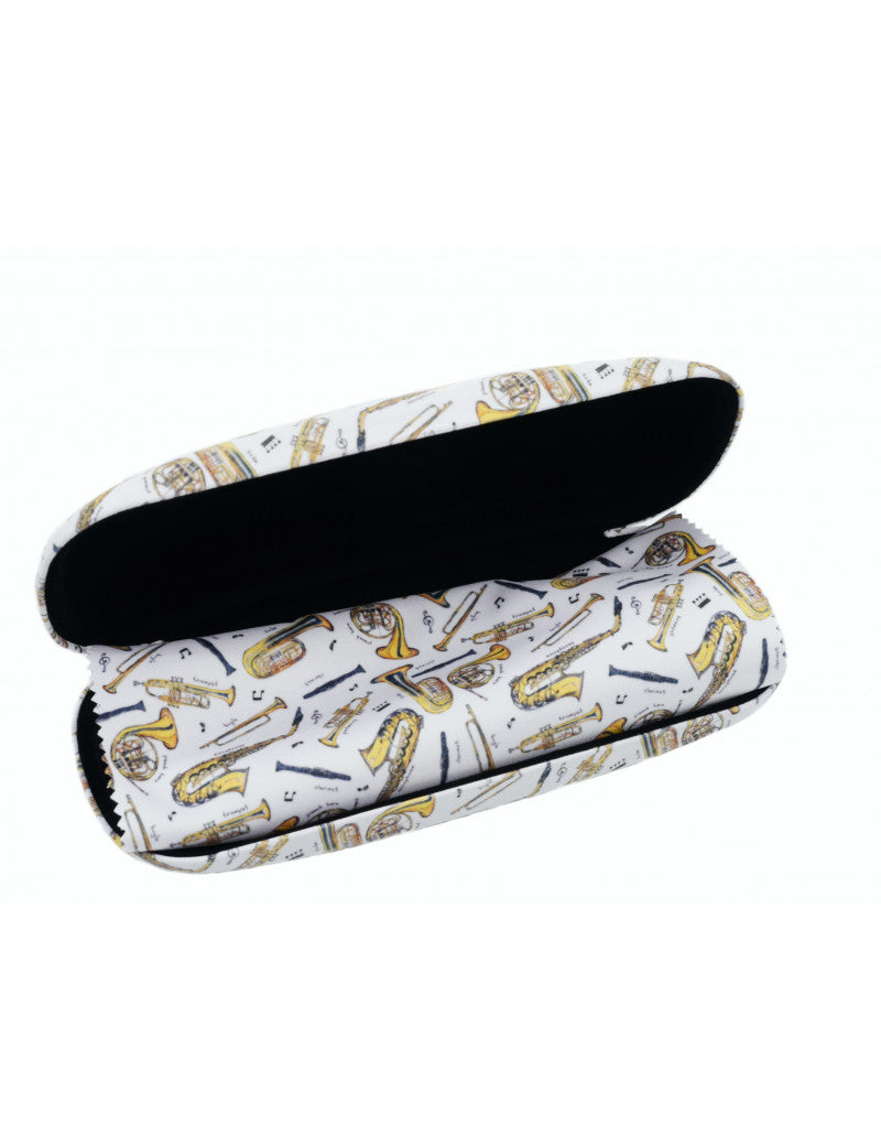 Glasses Case and Cloth White with Brass Instruments