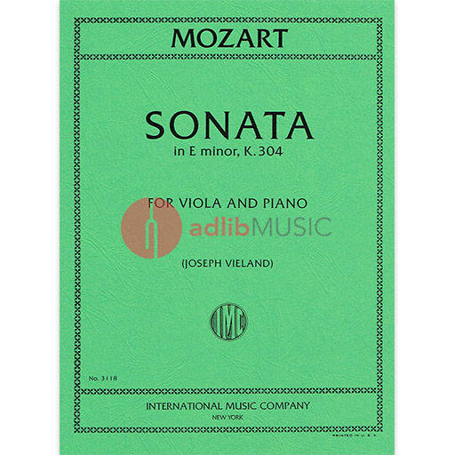 Mozart Sonata in E Minor K 304 Viola & Piano