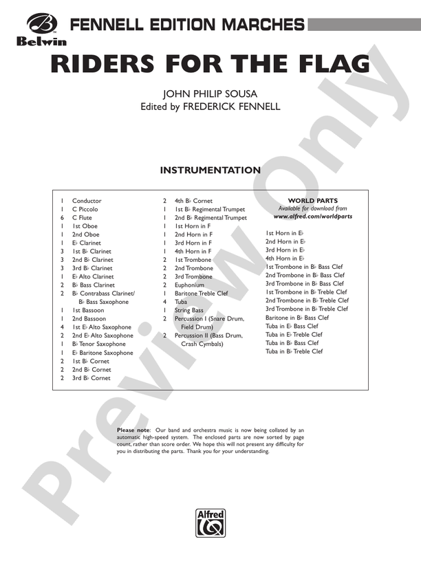 Riders for the Flag - Concert Band Conductor Score & Parts (Digital Download)