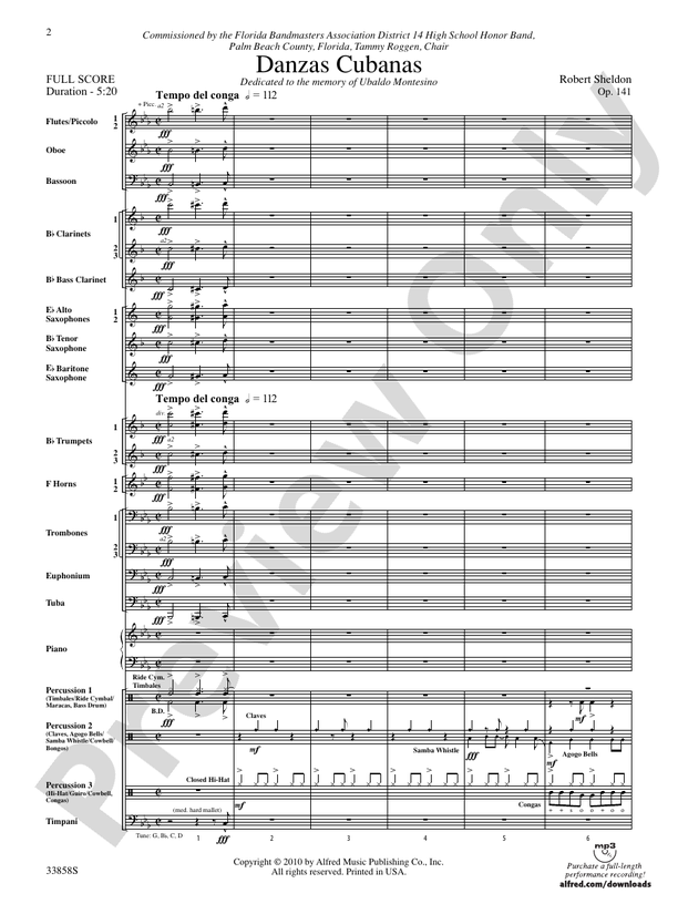 Danzas Cubanas - Concert Band Conductor Score & Parts (Digital Download)