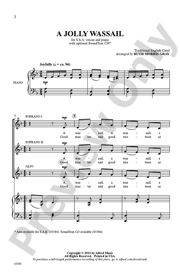 A Jolly Wassail - SSA Choral Octavo (Digital Download)