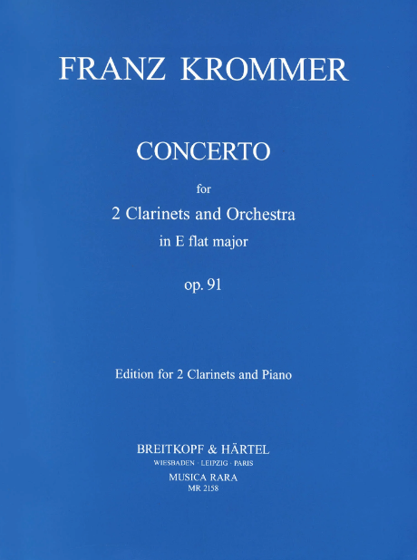 Krommer - Concerto in Ebmaj Op91 - 2 Clarinets/Piano Accompaniment Musica Rara MR2158