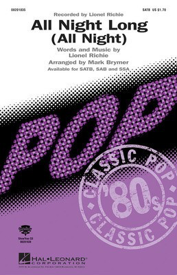 All Night Long (All Night) - SAB Mark Brymer Hal Leonard Choral Score Octavo
