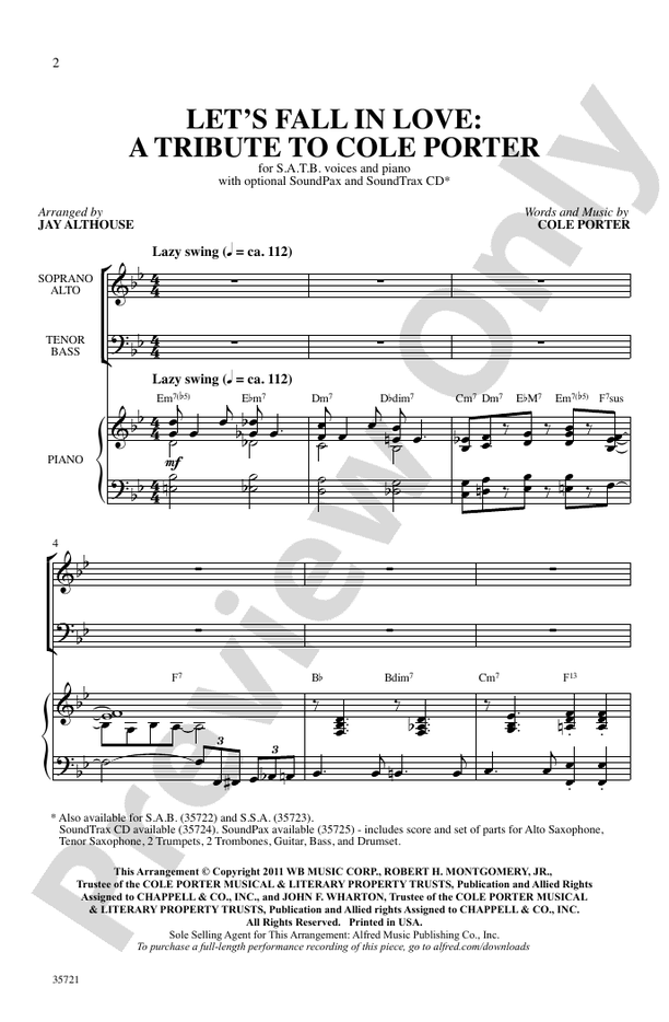 Let's Fall in Love – SATB Choral Octavo (Digital Download)