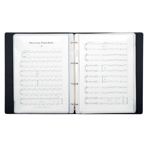 Rondofile - Binder Black Leather Look + 20 Refills - Music Display Folder