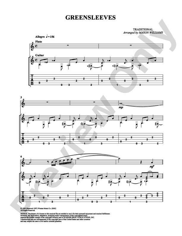 Greensleeves - Guitar TAB (Digital Download)