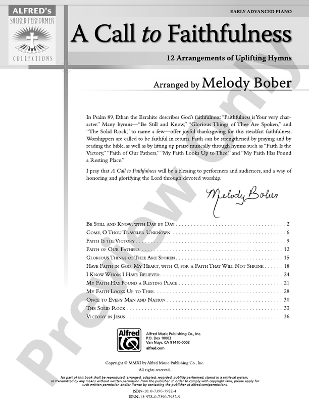 A Call to Faithfulness: 12 Arrangements of Uplifting Hymns - Piano (Digital Download)