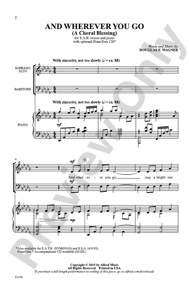 And Wherever You Go - SAB Choral Octavo (Digital Download)
