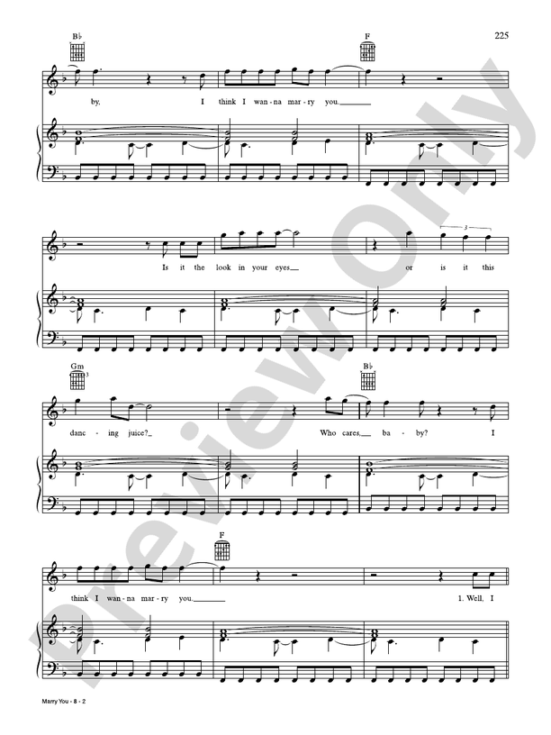 Marry You - Bruno Mars - PVG (Digital Download)