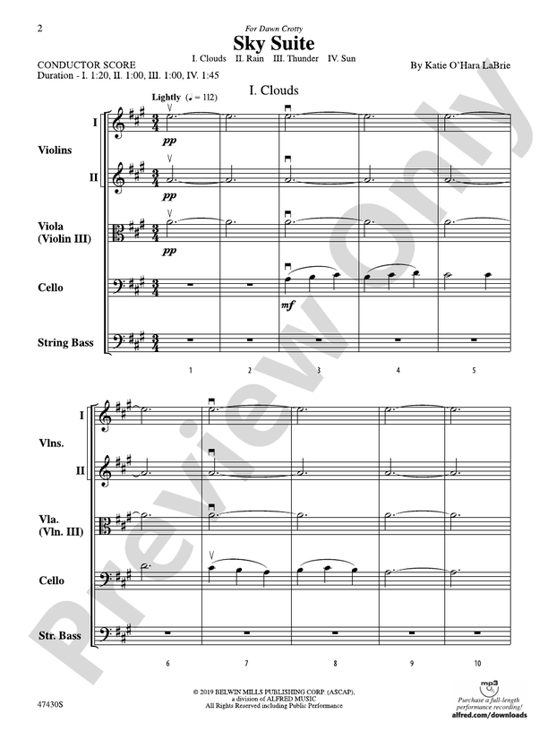 Sky Suite - String Orchestra Conductor Score & Parts (Digital Download)