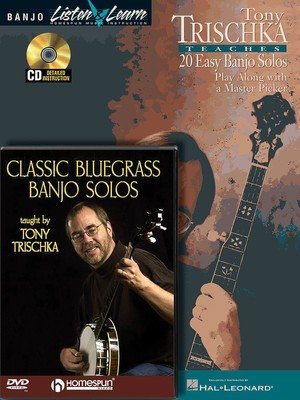 Tony Trischka - Banjo Bundle Pack - Tony Trischka Teaches 20 Easy Banjo Solos (Book/CD Pack) with Classic Bl - Banjo Tony Trischka Homespun /CD/DVD
