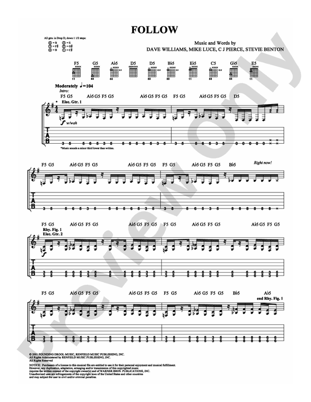 Follow - Drowning Pool - Guitar TAB (Digital Download)