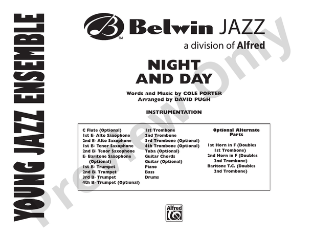 Night and Day (David Pugh) - Jazz Ensemble Conductor Score & Parts (Digital Download)