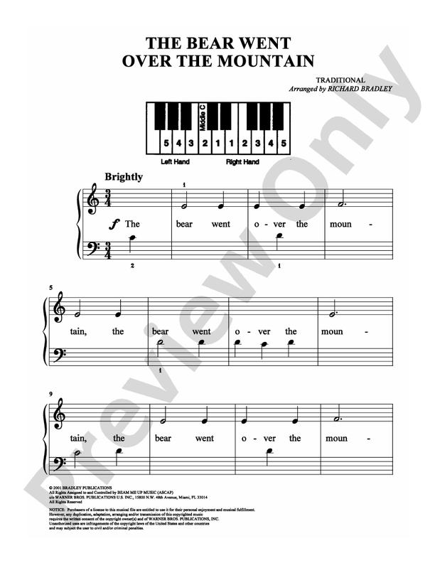 The Bear Went Over the Mountain - Arr. Richard Bradley - Easy Piano (Digital Download)